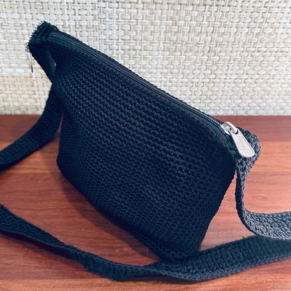 VTG 2000s Black The Sak Crochet Shoulder Bag #2 - Picture 3 of 12